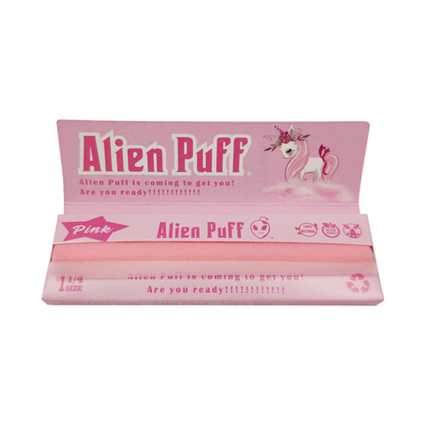 50 Alien Puff 1 1/4 Size Pink Rolling Papers ( HP2102AP )