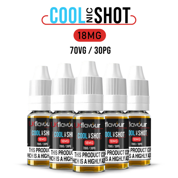5 bottles of Nicotine shots with cooling 