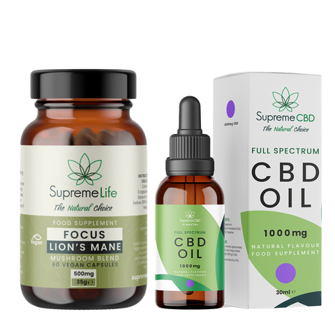 CBD Oil With FREE Lions Mane Capsules