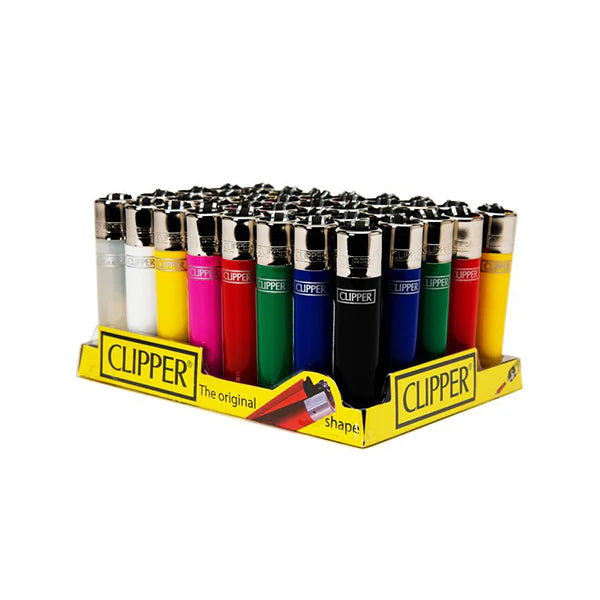 40 Clipper Solid Colour Refillable Classic Micro Lighters - CP115UKH