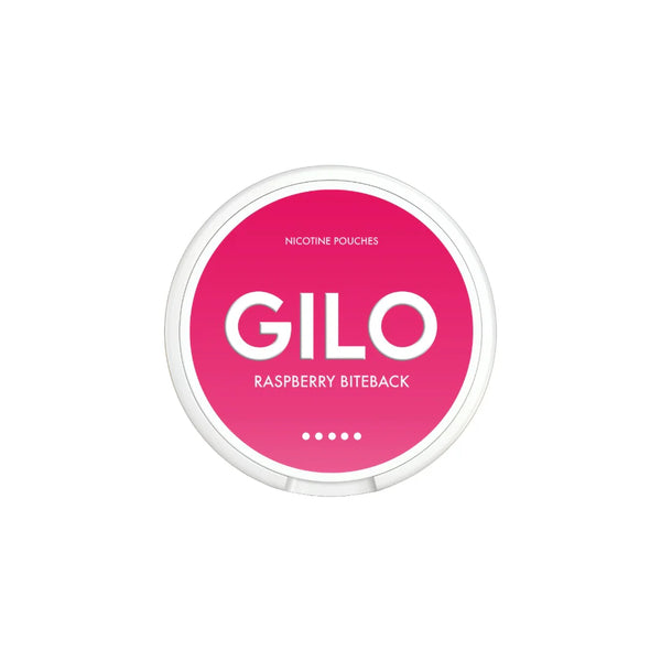 20mg GILO Nicotine Pouch Raspberry Biteback - 20 Pouches (Buy 1 Get 1 Free)