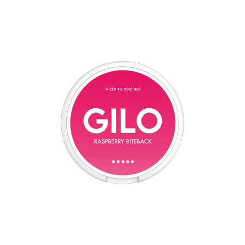 20mg GILO Nicotine Pouch Raspberry Biteback - 20 Pouches (Buy 1 Get 1 Free)