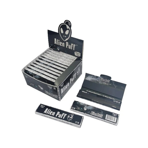 Alien Puff Black King Size Papers 24 Booklets + Tips (HP2216)