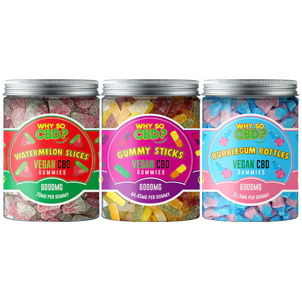 Why So CBD? 6000mg Broad Spectrum CBD Large Vegan Gummies - 11 Flavours