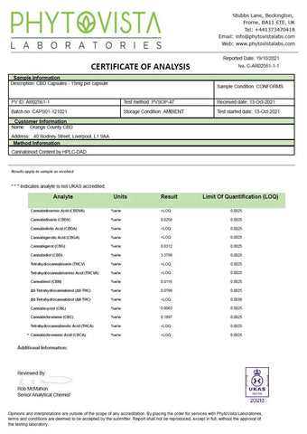 Orange County CBD 900mg Full Spectrum CBD Capsules - 60 Caps