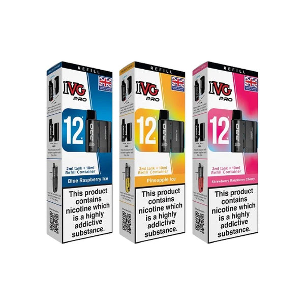 10mg IVG Pro 12 Refill Pods 10000 Puffs