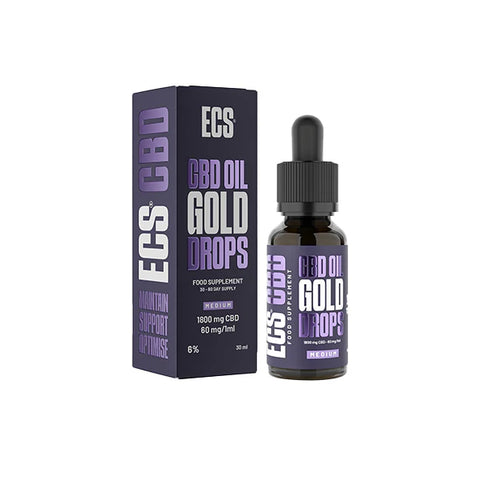 Gold Drops CBD Oil 1800mg 6% ECS CBD Oil 30ml