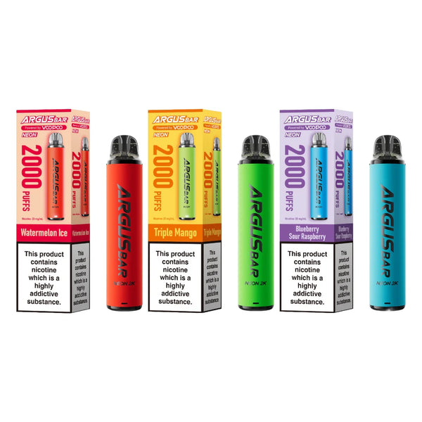 20mg Voopoo Argus Bar Neon 2K Prefilled Pod Vape Kit