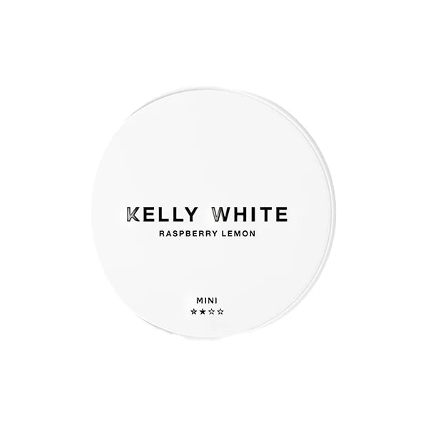 Short Dated :: 8mg Kelly White Mini Medium Raspberry Lemon Nicotine Pouches - 20 Pouches