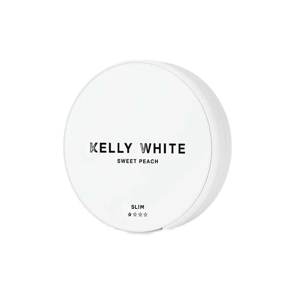 Short Dated :: 8mg Kelly White Slim Medium Sweet Peach Nicotine Pouches - 20 Pouches