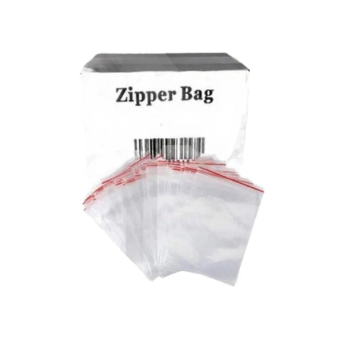 Zipper Branded 90mm x 90mm Clear Bags