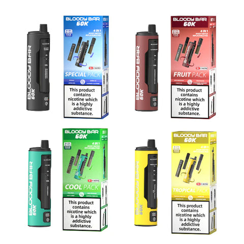 20mg Bloody Bar 60K 4 in 1 Prefilled Pod Vape Kit 60000 Puffs - 1 Pc