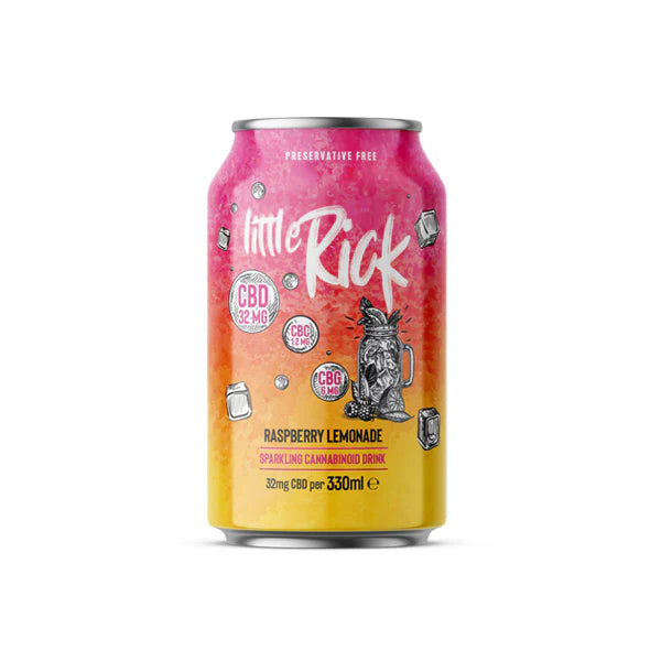 24 x Little Rick 32mg CBD Sparkling 330ml Raspberry Lemonade