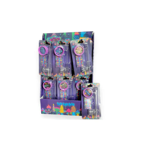 24 x Glass Pipe 858 IG with Plastic Grinder Display Set – GS2683