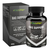 Herbalign Gas Support Capsules – 1000mg Activated Charcoal for Bloating, Digestive Relief & Gut Health