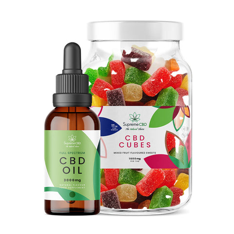 CBD Oil 30ml (3000mg) & Large CBD Gummies Bundle