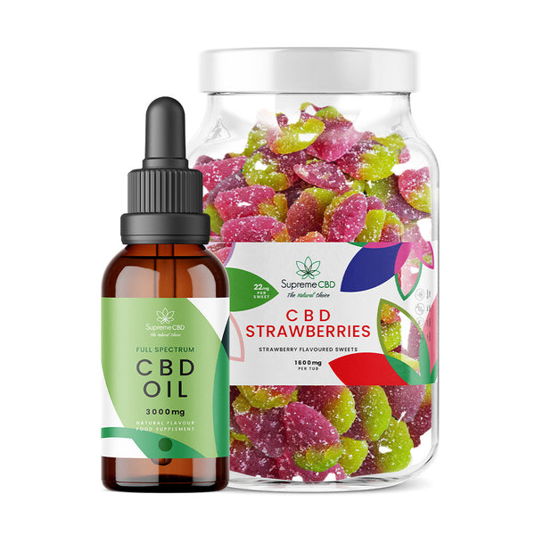 CBD Oil 30ml (3000mg) & Large CBD Gummies Bundle