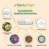 Herbalign Sleep Support Capsules – Natural Sleep Aid with Valerian Root, Chamomile, Melatonin & Magnesium for Restful Sleep