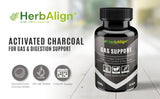 Herbalign Gas Support Capsules – 1000mg Activated Charcoal for Bloating, Digestive Relief & Gut Health