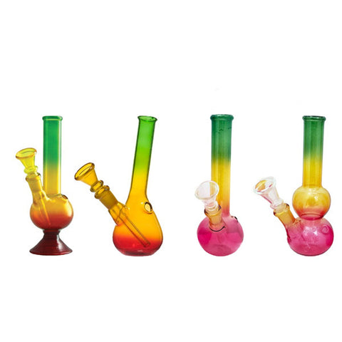 10 x 8" Rasta Colour Small Glass Bong - GB49