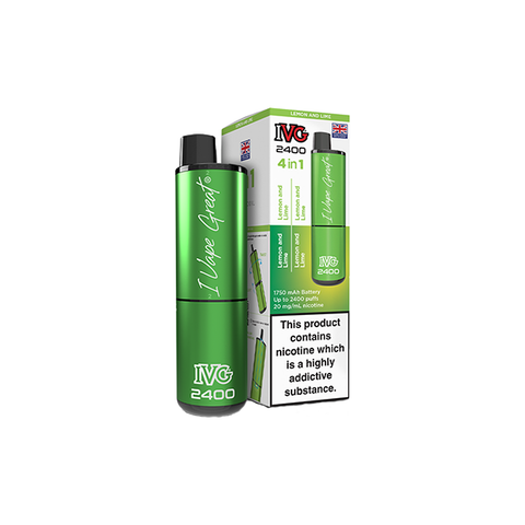 20mg IVG 2400 4 in 1 Pod Rechargeable Vape Kit 2400 Puffs