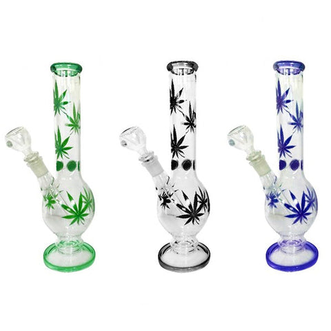 6 x 4Smoke 14" Leaf Design Glass Bong - GB66 / GB67