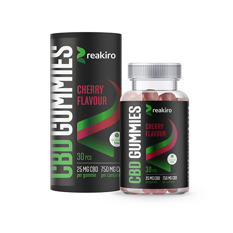 Reakiro 750mg Full Spectrum CBD Cherry Vegan Gummies - 30 Pieces