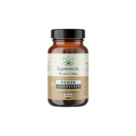 Supreme Life 500mg Power Cordyceps Vegan Capsules - 60 Capsules