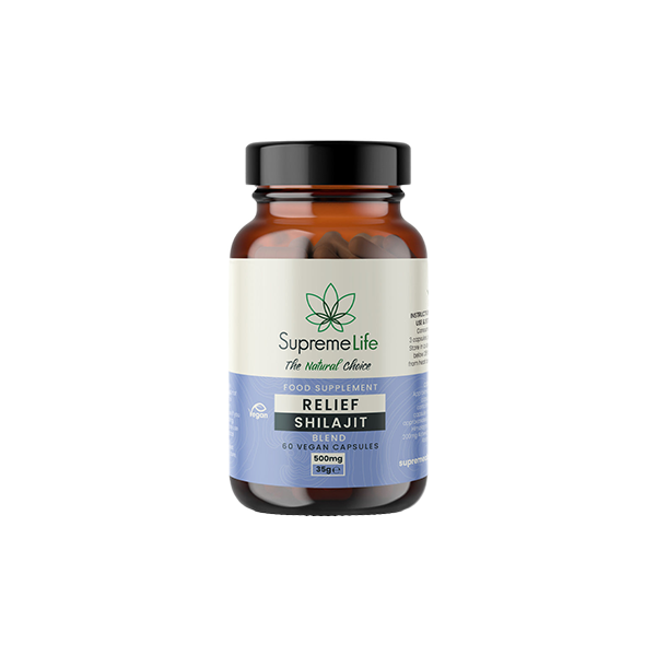 Supreme Life 500mg Relief Shilajit Vegan Capsules - 60 Capsules