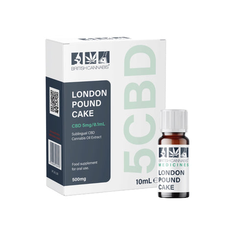 CBD by British Cannabis 500mg 5CBD London Pound Cake Full Plant Extract 10ml
