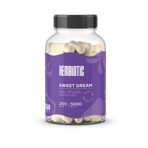 Hembiotic 5000mg Bulk Functional CBD Capsules - 200 Caps