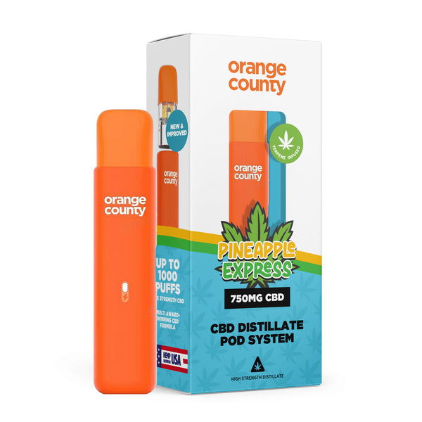 Orange County CBD Pineapple Express Rechargeable Vape Pen 1ml 750mg – Up to 1000 Puffs