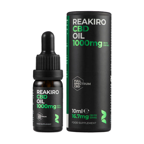 REAKIRO CBD Oil 2000mg bottle and packaging on a white background