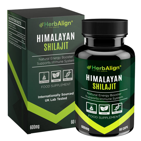 Herbalign Shilajit Capsules – Natural Immunity Booster, Energy Enhancer & Performance Optimizer from Himalayan Pure Shilajit