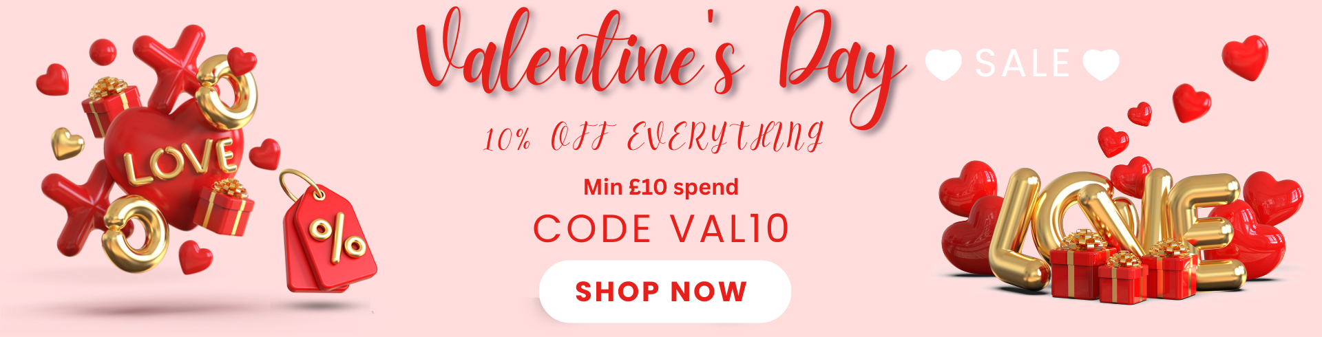 Valentines day sale banner for LJVapes