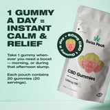 CBD Gummy Strawberries - 1200mg CBD | 20 Gummies