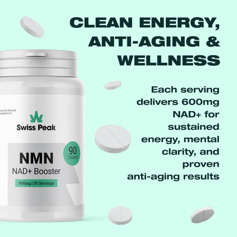 NMN = NAD+ Supplement (600mg per Serving) Cellular Repair & Energy Metabolism