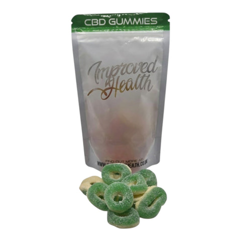Improved Health Broad Spectrum CBD Apple Rings 40mg | Halal CBD Gummies UK