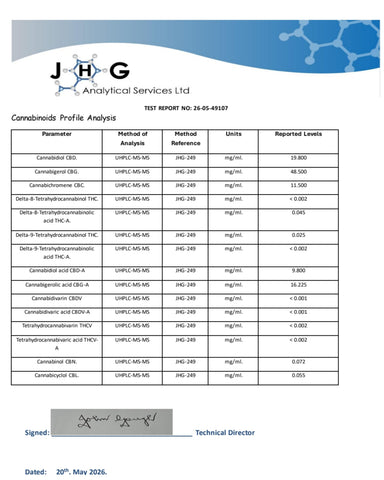 Jack Frost CBG FECO Oil 3179mg 30ml | Full Spectrum Cannabinoid Extract