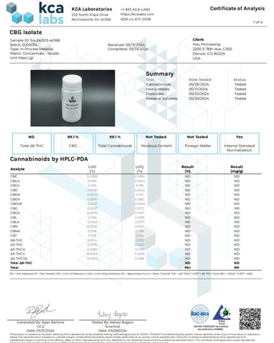 CBG Isolate 99.97% – Pure Cannabigerol Powder | THC-Free