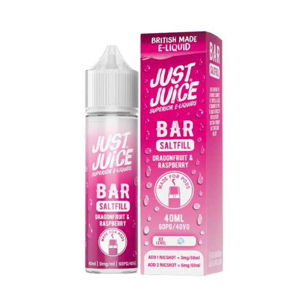 Just Juice Bar - 40ml - Dragonfruit &amp; Raspberry - Saltfill [0MG]