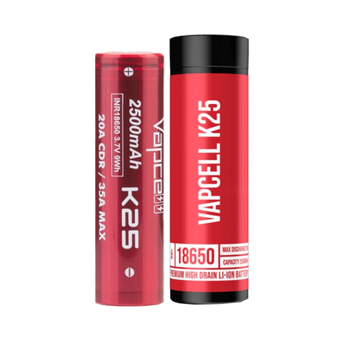Vapcell K25 18650 Battery in Case