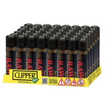 48 Clipper RAW Printed Refillable Lighters