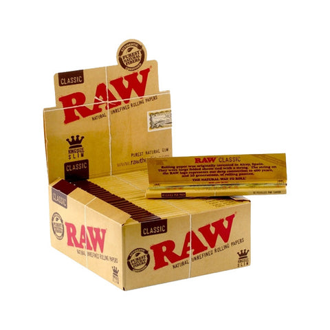 50 Raw Classic King Size Slim Rolling Papers