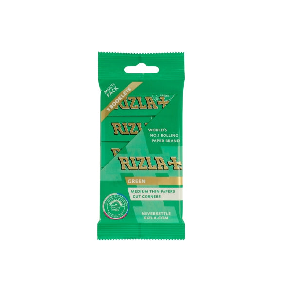 5 Pack Green Regular Rizla Rolling Papers (Flow Pack)